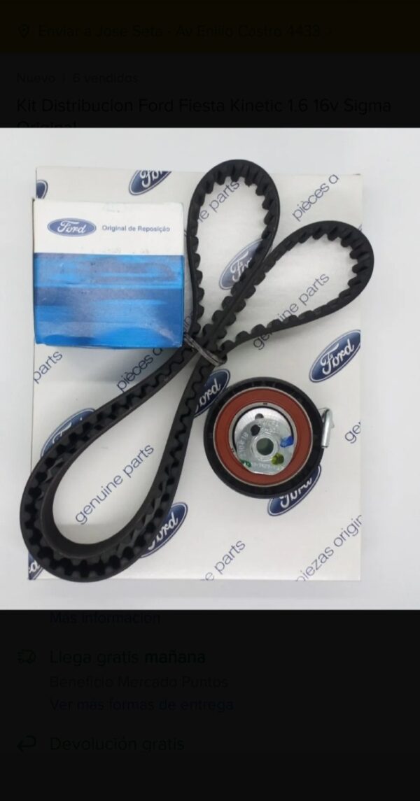 Cambio de correa de distribucion con repuestos para su vehiculo Ford fiesta kinecti,ecosport,focus 1.6